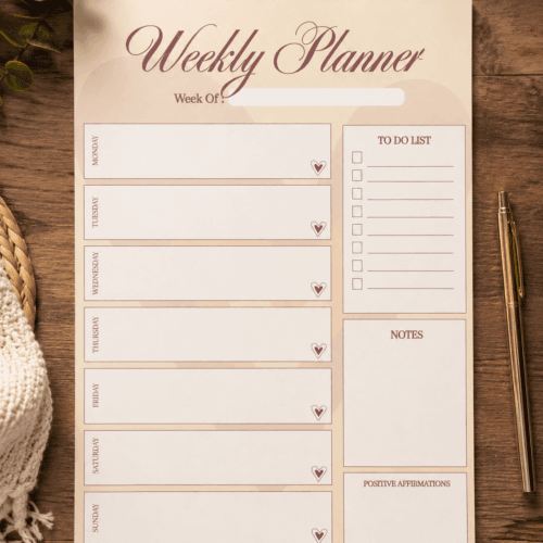 Coffee Hearts Weekly Planner