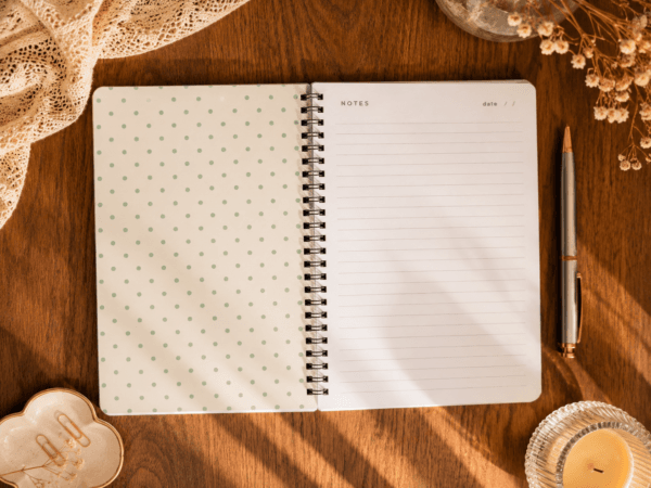 Green Gingham A5 Notebook