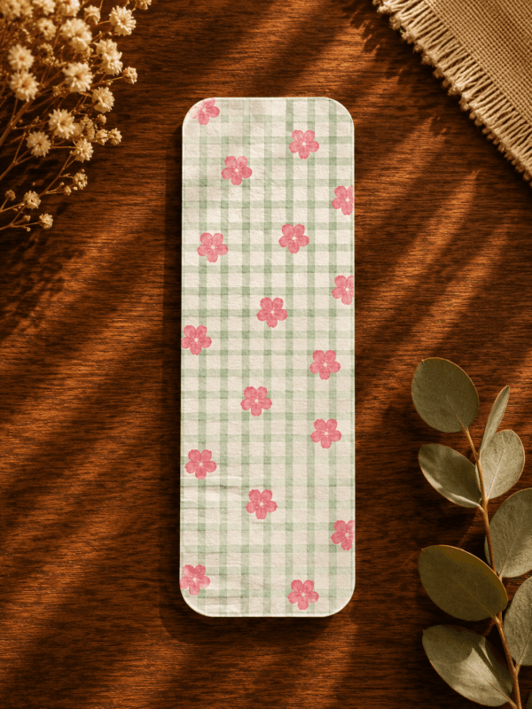 Green Gingham Bookmark