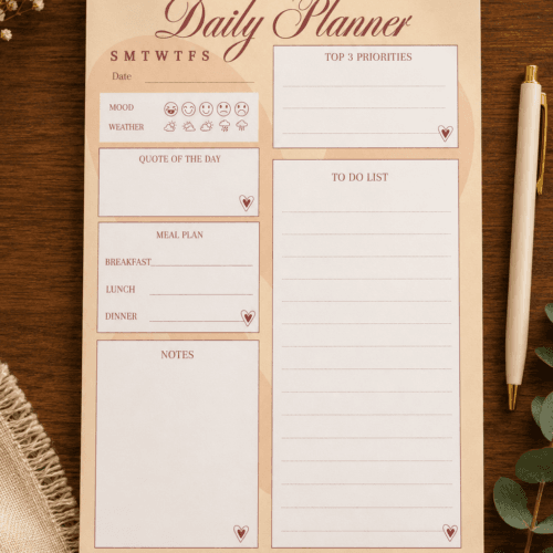 Coffee Hearts Daily Planner