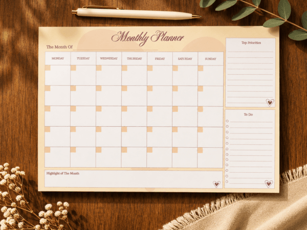 Coffee Hearts Monthly Planner Coffee Hearts Monthly Planner
