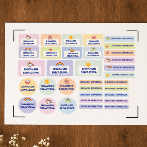 Unicorn Theme Kids Labels Kids Personalized Name Labels