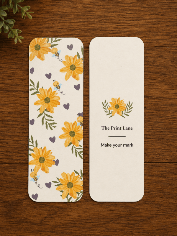 Yellow Floral & Honey Bee Bookmark Yellow Floral and Honey Bee Bookmark