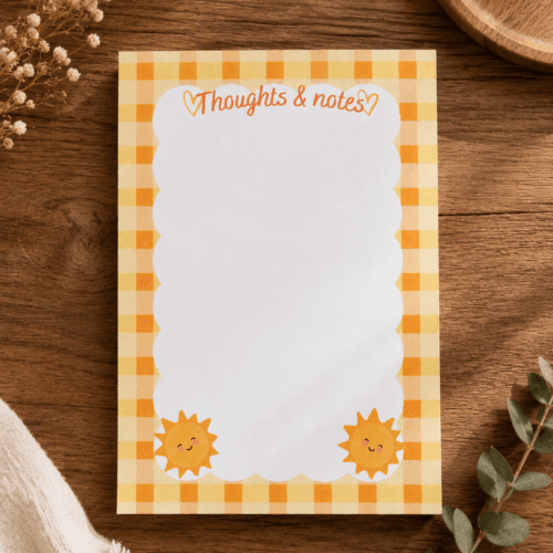 Yellow Gingham Sunshine A6 Notepad