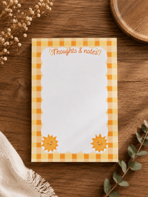 Yellow Gingham Sunshine A6 Notepad Yellow Gingham Sunshine A6 Notepad