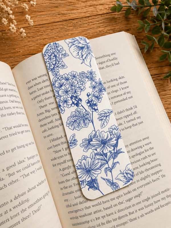 website image (4) Blue Floral Bookmark