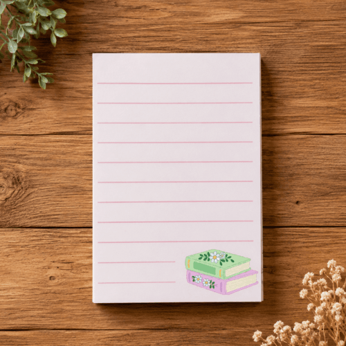 Pink Book Ruled A7 Notepad
