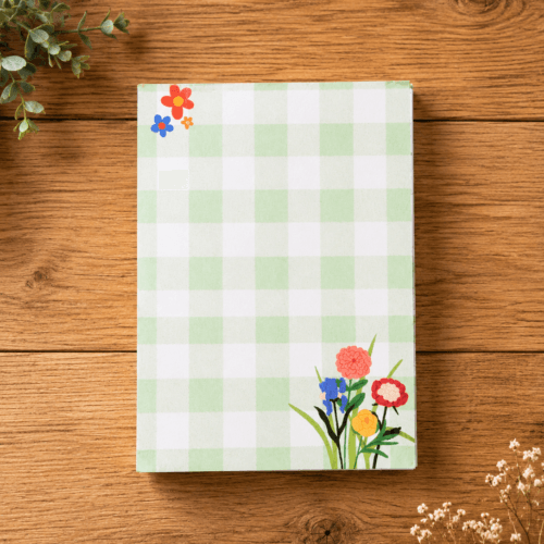 Green Gingham A7 Notepad